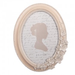 Beżowa Ramka Na Zdjęcie z Kwiatami A Clayre & Eef