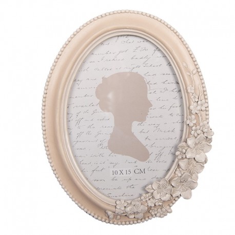 Beżowa Ramka Na Zdjęcie z Kwiatami A Clayre & Eef