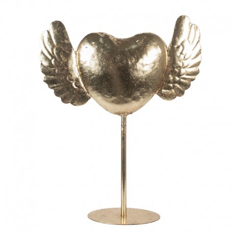 Złote Serce Metalowe Stojące Wysokie 47 cm Clayre & Eef