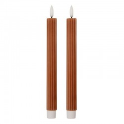 Świece Stołowe LED Brązowe z Wosku 2 szt. Clayre & Eef