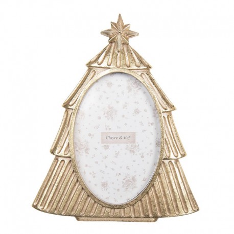 Złota Ramka Na Zdjęcie Choinka Clayre & Eef