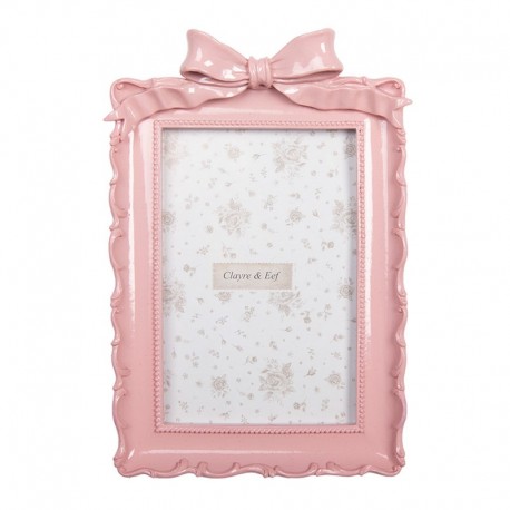 Różowa Ramka Na Zdjęcie z Kokardką Clayre & Eef