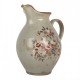 Ceramiczny Dzbanek Ozdobny Szary w Kwiaty A Clayre & Eef