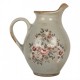 Ceramiczny Dzbanek Ozdobny Szary w Kwiaty A Clayre & Eef