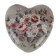 Ceramiczne Serce Szare w Kwiaty B Clayre & Eef