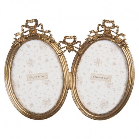 Złota Ramka Na Zdjęcie Podwójna Clayre & Eef