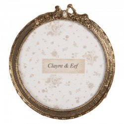 Złota Ramka Na Zdjęcia Okrągła Clayre & Eef