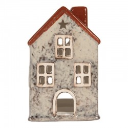 Ceramiczny Domek Na Tealight z Gwiazdką B Clayre & Eef