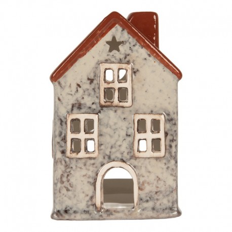 Ceramiczny Domek Na Tealight z Gwiazdką B Clayre & Eef