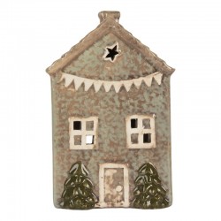 Ceramiczny Domek Na Tealight z Gwiazdką C Clayre & Eef