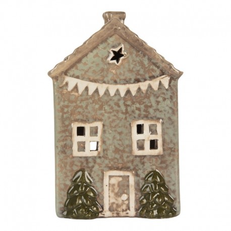 Ceramiczny Domek Na Tealight z Gwiazdką C Clayre & Eef