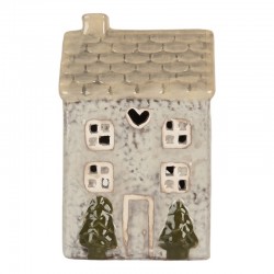 Ceramiczny Domek Na Tealight z Sercem A Clayre & Eef