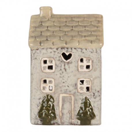 Ceramiczny Domek Na Tealight z Sercem A Clayre & Eef
