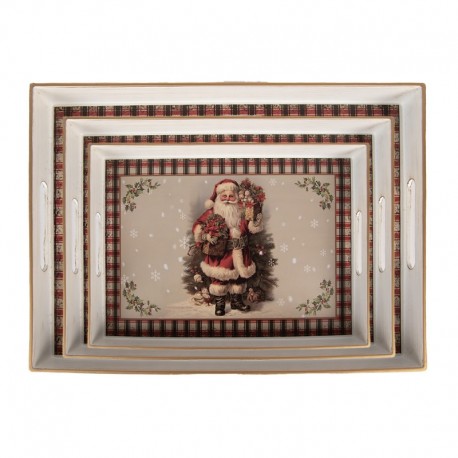 Tace Świąteczne z Mikołajem 3 szt. Clayre & Eef