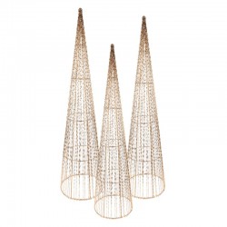 Złote Choinki LED 3 szt. A Clayre & Eef