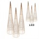 Złote Choinki LED 3 szt. A Clayre & Eef