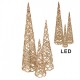 Złote Choinki LED 3 szt. B Clayre & Eef