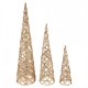 Złote Choinki LED 3 szt. B Clayre & Eef