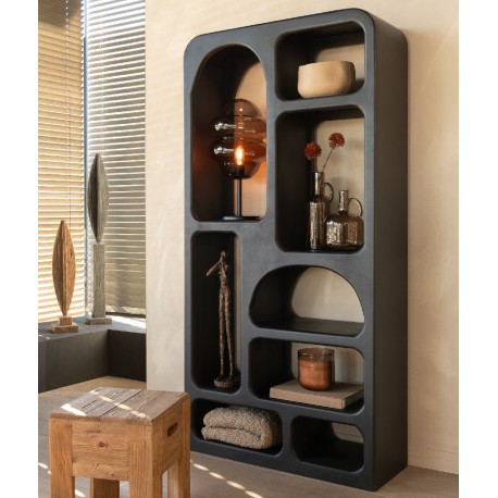 Regał Japandi Akacja Czarny A J-Line