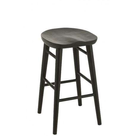 Drewniany Stołek Barowy Czarny Mika J-Line