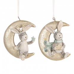 Zawieszki Choinkowe Zajączki 2 szt. Clayre & Eef