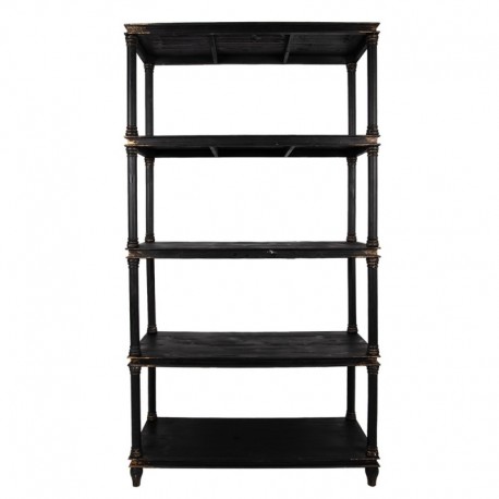 Czarny Regał Drewniany Vintage D Clayre & Eef
