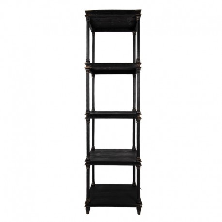 Czarny Regał Drewniany Vintage E Clayre & Eef
