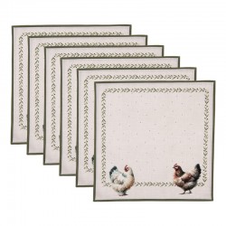 Serwetki Bawełniane Prowansalskie Farmhouse 6 szt. Clayre & Eef