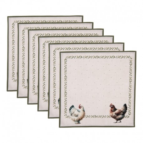 Serwetki Bawełniane Prowansalskie Farmhouse 6 szt. Clayre & Eef