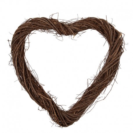Wianek Rattanowy Serce 40 cm Clayre & Eef