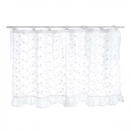 Bawełniana Zazdrostka w Kwiatki Blanc Mariclò