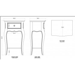 Stolik Nocny w Stylu Prowansalskim Beżowoszary Perri