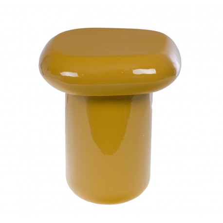 Stolik Nocny Musztardowy Kwadratowy