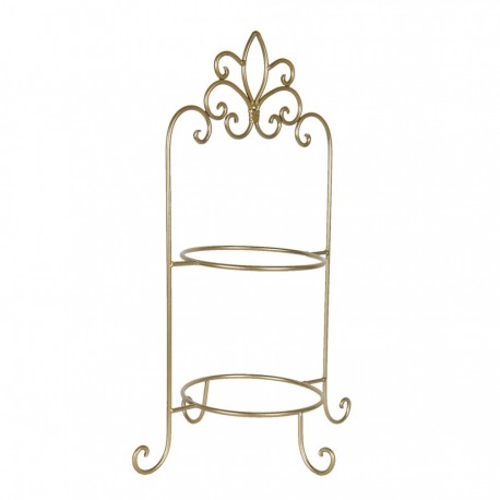 Etażerka Na Dwa Talerze Złota 57 cm Clayre & Eef
