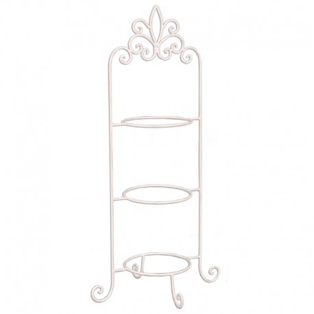 Etażerka Na Trzy Talerze Biała 77 cm Clayre & Eef