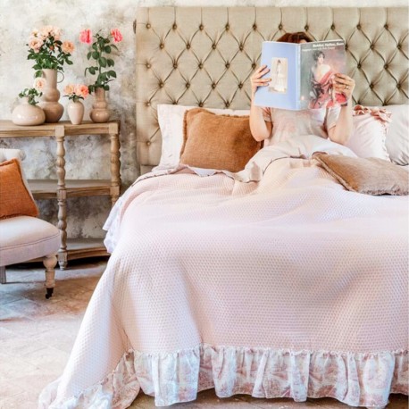 Narzuta Na Łóżko z Falbaną A Blanc Mariclò