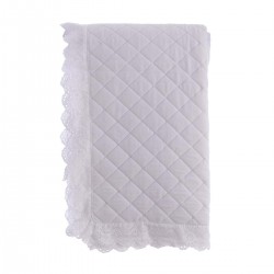 Narzuta Na Łóżko z Koronką Biała B Blanc Mariclò