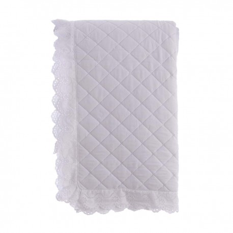 Narzuta Na Łóżko z Koronką Biała B Blanc Mariclò