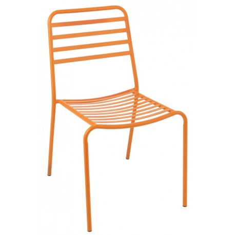 Pomarańczowe Krzesło Metalowe J-Line