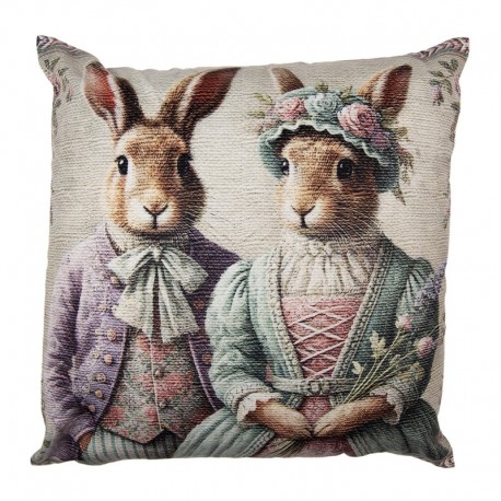 Poszewka Na Poduszkę Dekoracyjną z Królikami A Clayre & Eef