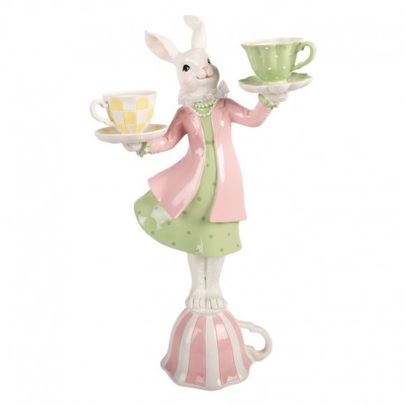 Świecznik Ozdobny Królik Pastelowa Wielkanoc A Clayre & Eef