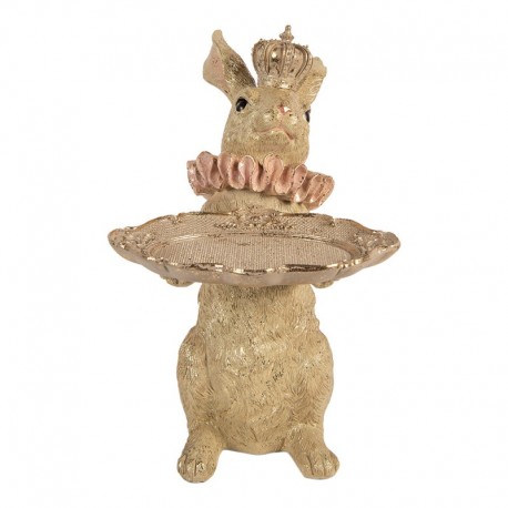 Figurka Złoty Zając z Tacą A Clayre & Eef