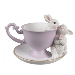 Figurka Ozdobna Króliki Pastelowa Wielkanoc B Clayre & Eef