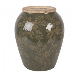 Zielony Wazon Ceramiczny A Clayre & Eef