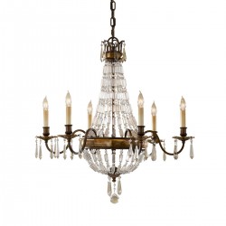 Żyrandol Bellini - 6 źródeł światła - Oksydowany brąz, brytyjski brąz