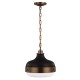 Lampa wisząca Cadence - 2 źródła światła - Ciemny antyczny mosiądz, matowa czerń