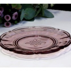 Talerz Szklany Różowy