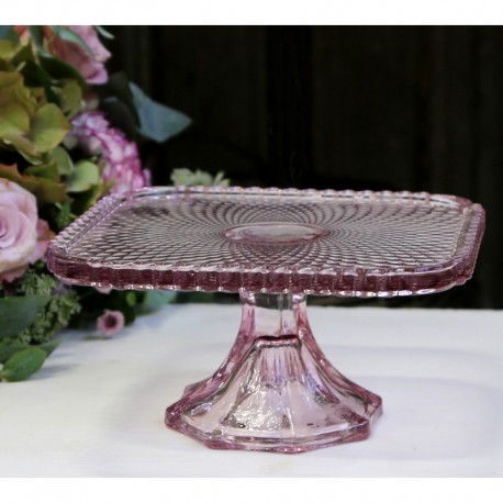 Patera Szklana Różowa