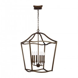 Lampa wisząca Yarmouth - 6 źródeł światła - Postarzany mosiądz