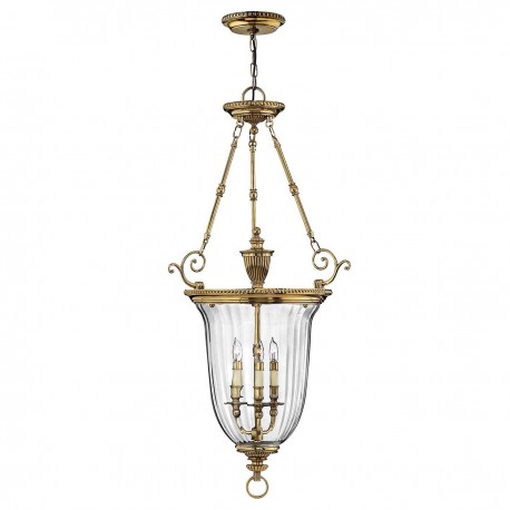 Duża lampa wisząca Cambridge - 3 źródła światła - Oksydowany mosiądz